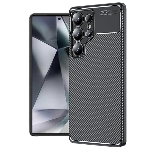 Husa pentru Samsung Galaxy S25 Ultra, Techsuit CarbonFiber, negru
