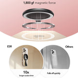 Suport de birou ESR Suction Phone Mount HaloLock (2K6500301), Hands-Free Mirror Phone Stand, Magnetic, 360° Rotation Ring, negru