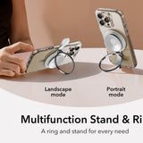 Suport de birou ESR Suction Phone Mount HaloLock (2K6500201), Hands-Free Mirror Phone Stand, Magnetic, 360° Rotation Ring, alb