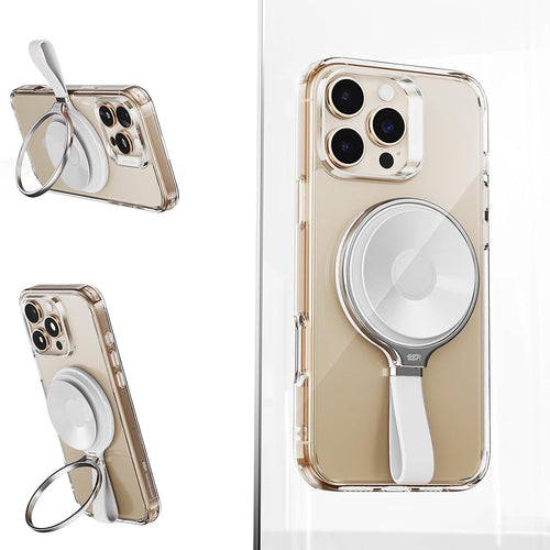 Suport de birou ESR Suction Phone Mount HaloLock (2K6500201), Hands-Free Mirror Phone Stand, Magnetic, 360° Rotation Ring, alb