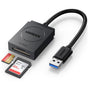 Cititor de carduri UGREEN Card Reader CR127 (20250), pentru Windows, MacOS, Linux, USB 3.0, TF/SD Card Slot, Plug & Play, 5Gbps, 15cm, negru