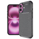 Husa pentru iPhone 16 Plus, Techsuit CarbonFiber, negru