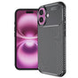 Husa pentru iPhone 16 Plus, Techsuit CarbonFiber, negru