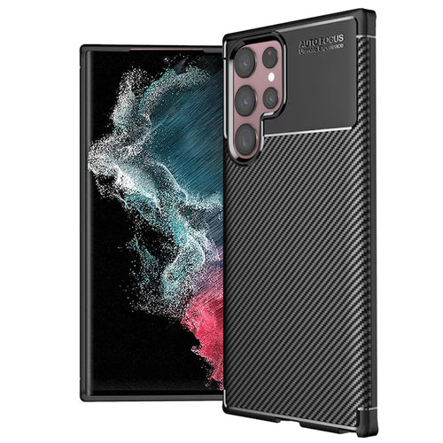 Husa pentru Samsung Galaxy S22 Ultra 5G, Techsuit CarbonFiber, negru