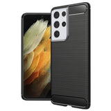 Husa pentru Samsung Galaxy S21 Ultra 5G, Techsuit CarbonFiber, negru