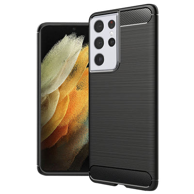 Husa pentru Samsung Galaxy S21 Ultra 5G, Techsuit CarbonFiber, negru