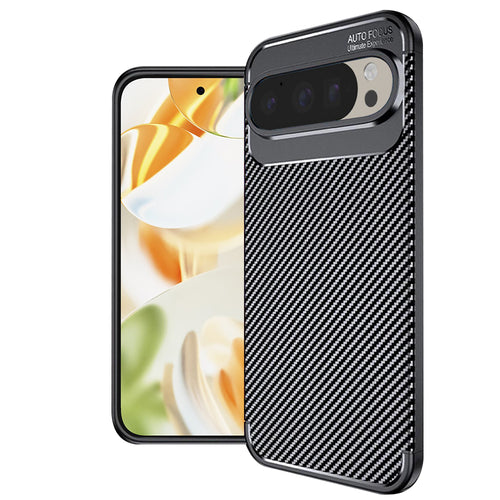 Husa pentru Google Pixel 9 Pro, Techsuit CarbonFiber, negru