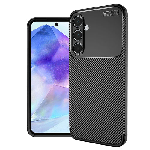 Husa pentru Samsung Galaxy A55 5G, Techsuit CarbonFiber, negru