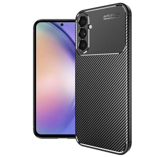 Husa pentru Samsung Galaxy A54, Techsuit CarbonFiber, negru