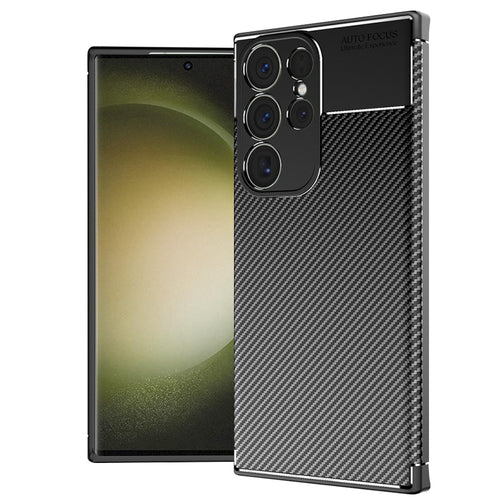 Husa pentru Samsung Galaxy S23 Ultra, Techsuit CarbonFiber, negru