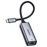 Adaptor UGREEN Ethernet Adapter CM199 (50737), USB-C to RJ45 LAN Port, Plug & Play, LED, 1000Mbps, 1Gb/s, Gri