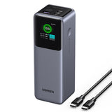 Baterie externa UGREEN PB722 (35525B), Incarcare rapida, Afisaj digital, 25000mAh, USB, 2x Type-C, 200W, QC, PD, 5V/3A, gri
