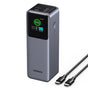 Baterie externa UGREEN PB722 (35525B), Incarcare rapida, Afisaj digital, 25000mAh, USB, 2x Type-C, 200W, QC, PD, 5V/3A, gri