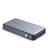 Baterie externa UGREEN PB205 (90597A), Incarcare rapida, Afisaj digital, 25000mAh, USB, 2x Type-C, PD3.0, 145W, 5V/3A, gri