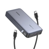 Baterie externa UGREEN PB205 (90597A), Incarcare rapida, Afisaj digital, 25000mAh, USB, 2x Type-C, PD3.0, 145W, 5V/3A, gri