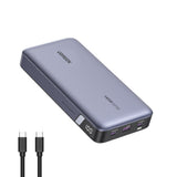 Baterie externa UGREEN PB205 (90597A), Incarcare rapida, Afisaj digital, 25000mAh, USB, 2x Type-C, PD3.0, 145W, 5V/3A, gri
