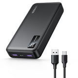 Baterie externa UGREEN PB312 (25683), Incarcare rapida, Afisaj digital, 20000mAh, 2x USB, 2x Type-C, PD3.0, 5V/3A, negru