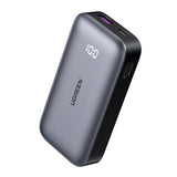 Baterie externa UGREEN PB502 (25185), Incarcare rapida, cu Afisaj digital, 10000mAh, USB, Type-C, 30W, 5V/3A, gri
