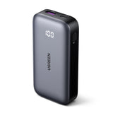 Baterie externa UGREEN PB502 (25185), Incarcare rapida, cu Afisaj digital, 10000mAh, USB, Type-C, 30W, 5V/3A, gri