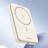 Baterie externa UGREEN Wireless PB561 (25208), MagSafe, Incarcare rapida, 10000mAh, Type-C, PD20W, 5V/3A, bej