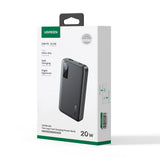 Baterie externa UGREEN PB311 (25742), Incarcare rapida, Afisaj LED, 10000mAh, USB, Type-C, PD3.0, 20W, 5V/3A, negru