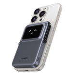Baterie externa UGREEN PB571 (35605B), cu Afisaj digital, Incarcare rapida, Magnetic, Wireless, 5000mAh, USB-C, 18W, 5V/3A, gri