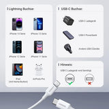 Cablu UGREEN de date US171 (10493), pentru iPhone, iPad, Incarcare rapida, USB-C to Lightning, 3A, 480Mbps, MFI Certified, 1m, alb