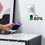 Cablu UGREEN de date US171 (10493), pentru iPhone, iPad, Incarcare rapida, USB-C to Lightning, 3A, 480Mbps, MFI Certified, 1m, alb