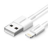 Cablu UGREEN de date US155 (20728), pentru iPhone, iPad, iPod, USB to Lightning, 5V/2.4A, 480Mbps, MFi Ceritified, 1m, alb