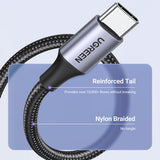 Cablu UGREEN de date US288 (60126), USB to Type-C, Incarcare rapida, 3A, 18W, 480Mbps, Nylon Braided, 1m, negru