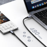Cablu UGREEN de date US316 (70427), USB-C to Type-C, Incarcare rapida, PD100W, 5A, 480Mbps, 1m, negru