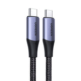 Cablu UGREEN de date US355 (80150), Type-C, Incarcare rapida, 100W, 5A, 4K, 10Gbps, Smart Chip, Audio-Video, Nylon, 1m, negru