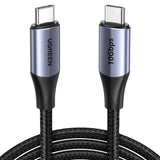 Cablu UGREEN de date US355 (80150), Type-C, Incarcare rapida, 100W, 5A, 4K, 10Gbps, Smart Chip, Audio-Video, Nylon, 1m, negru