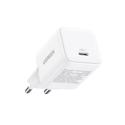 Incarcator retea UGREEN X512 (55554), USB-C, GaN, Incarcare rapida, 20W, PD3.0, QC4, 3A, alb