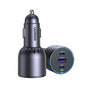 Incarcator auto UGREEN 3in1 EC703 (35024), Incarcare rapida, USB, 2x Type-C, USB, 75W, 3A, PD3.0, QC 3.0, negru