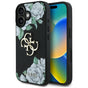 Husa pentru iPhone 16, Guess Hardcase 4G Grained Roses Big Logo (GUHCP16SPGROP4MK), negru