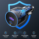 Incarcator auto UGREEN EC701 (35023), Incarcare rapida, Type-C, USB, 63W, 3A, PD3.0, QC 3.0, negru