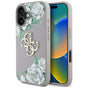 Husa pentru iPhone 16, Guess Hardcase 4G Grained Roses Big Logo (GUHCP16SPGROP4MU), mov