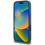 Husa pentru iPhone 16 Pro, Guess Hardcase 4G Grained Roses Big Logo (GUHCP16LPGROP4MB), albastru