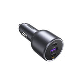 Incarcator auto UGREEN EC705 (35025), pentru Phone, Laptop, Tablet, Incarcare rapida, LED Light, 2x USB-C, USB, 130W, gri