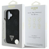 Husa pentru iPhone 16, Guess Peony Grained Hot Stamp Triangle MagSafe (GUHMP16SPGBTMK), negru