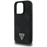 Husa pentru iPhone 16 Pro, Guess Peony Grained Hot Stamp Triangle MagSafe (GUHMP16LPGBTMK), negru