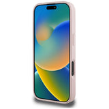 Husa pentru iPhone 16 Pro, Guess Peony Grained Hot Stamp Triangle MagSafe (GUHMP16LPGBTMP), roz