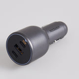 Incarcator auto UGREEN EC705 (55511), pentru Phone, Laptop, Incarcare rapida, LED Light, 2x USB-C, USB, 130W, cu Type-C Cable, gri