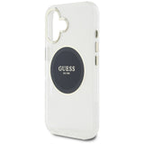 Husa pentru iPhone 16, Guess IML Metal Colored Circle MagSafe (GUHMP16SHTDRCEDK), negru