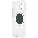 Husa pentru iPhone 16, Guess IML Metal Colored Circle MagSafe (GUHMP16SHTDRCEDK), negru