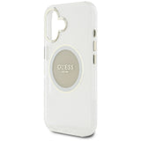 Husa pentru iPhone 16, Guess IML Metal Colored Circle MagSafe (GUHMP16SHTDRCEDG), gri