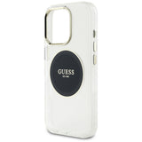 Husa pentru iPhone 16 Pro, Guess IML Metal Colored Circle MagSafe (GUHMP16LHTDRCEDK), negru