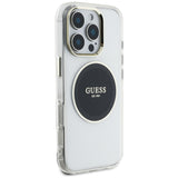Husa pentru iPhone 16 Pro, Guess IML Metal Colored Circle MagSafe (GUHMP16LHTDRCEDK), negru