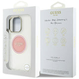 Husa pentru iPhone 16 Pro, Guess IML Metal Colored Circle MagSafe (GUHMP16LHTDRCEDP), roz